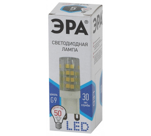 Лампа светодиодная ЭРА Стандарт G9 5 Вт 4000 К LED-JCD-5W-CER-840-G9