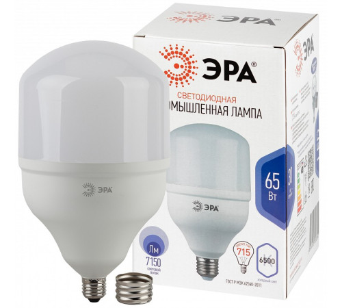 Лампа светодиодная ЭРА Стандарт E27/E40 65 Вт 6500 K LED POWER T140-65W-6500-E27/E40