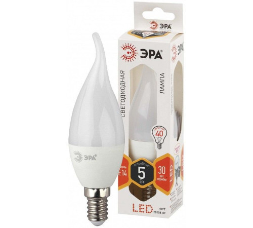 Лампа светодиодная Эра E14 5Вт 2700K LED BXS-5W-827-E14
