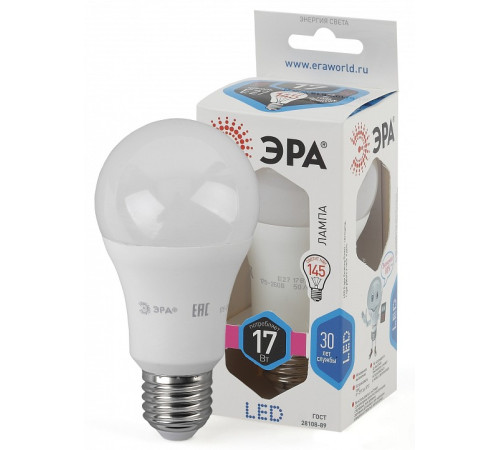 Лампа светодиодная Эра Стандарт LED A60-17W-840-E27
