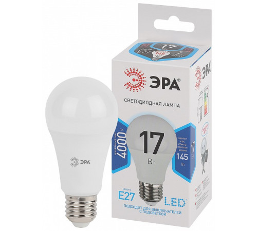 Лампа светодиодная Эра Стандарт LED A60-17W-840-E27