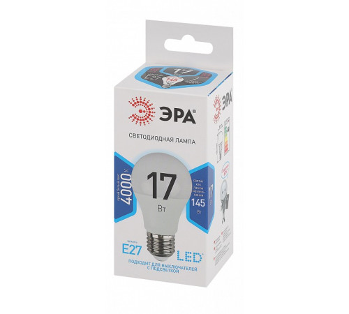 Лампа светодиодная Эра Стандарт LED A60-17W-840-E27