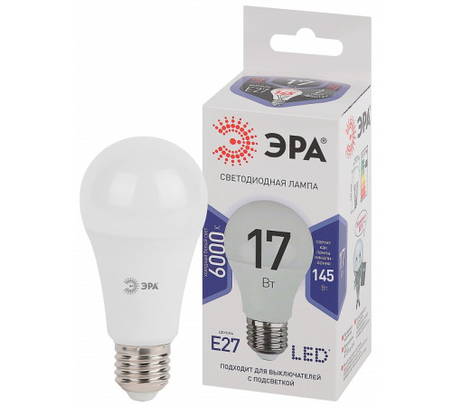 Лампа светодиодная Эра Стандарт LED A60-17W-860-E27