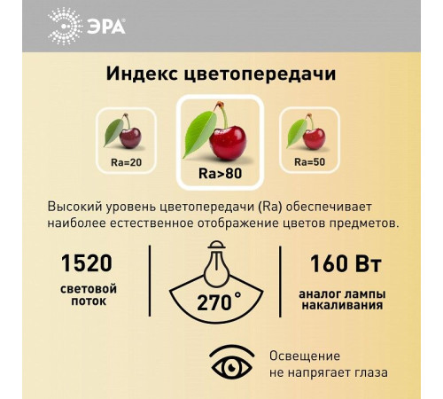Лампа светодиодная Эра Стандарт LED A65-19W-840-E27