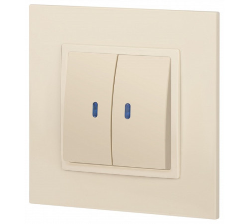 Выключатель двухклавишный с подсветкой без рамки Эра Эра Elegance 14-1105-02