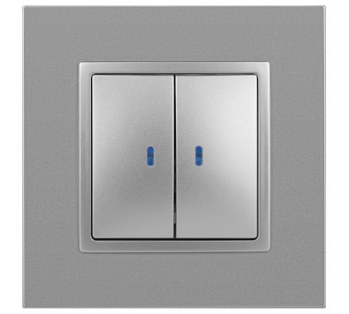 Выключатель двухклавишный с подсветкой без рамки Эра Эра Elegance 14-1105-03