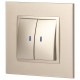 Выключатель двухклавишный с подсветкой без рамки Эра Эра Elegance 14-1105-04