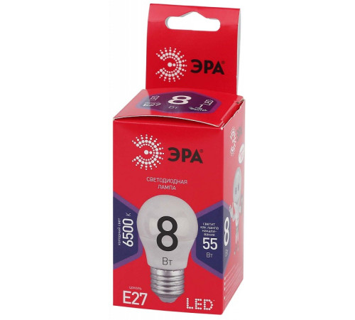 Лампа светодиодная Эра E27 8Вт 6500K LED P45-8W-865-E27 R