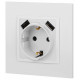 Розетка с заземлением и со шторкой и 2хUSB, без рамки Эра Эра Elegance 14-4109-01