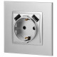 Розетка с заземлением и со шторкой и 2хUSB, без рамки Эра Эра Elegance 14-4109-03