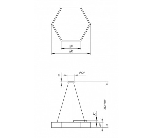 Подвесной светильник Эра Hexagon Б0050550