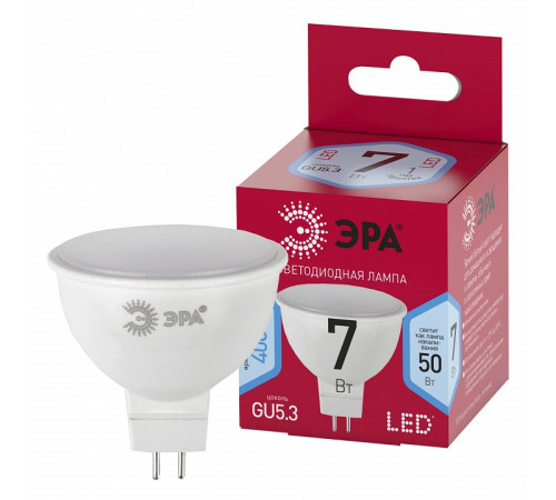 Лампа светодиодная Эра GU5.3 7Вт 4000K LED MR16-7W-840-GU5.3 R