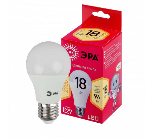 Лампа светодиодная Эра E27 18Вт 2700K LED A65-18W-827-E27 R