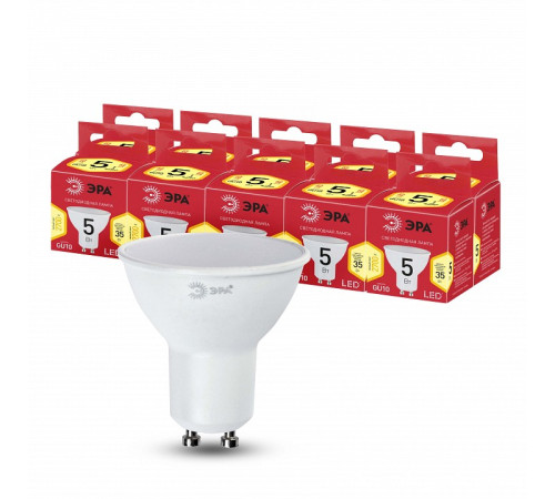 Лампа светодиодная Эра GU10 5Вт 2700K LED MR16-5W-827-GU10 R