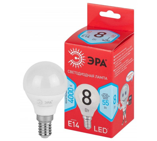 Лампа светодиодная Эра LED P45-8W-840-E14 R