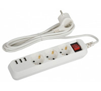 Удлинитель с выключателем Эра  U-3es-1,5m-USB