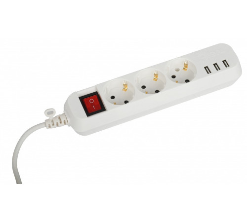 Удлинитель с выключателем Эра U-3es-1,5m-USB