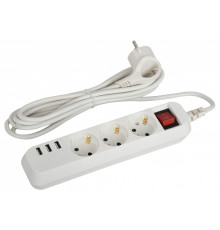 Удлинитель с выключателем Эра  U-3es-3m-USB