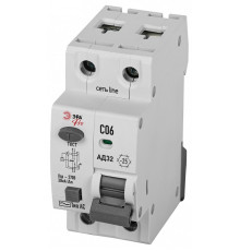 Дифференциальный автоматический выключатель электронный 1P+N Эра АД-32 D32E2C06АC30P