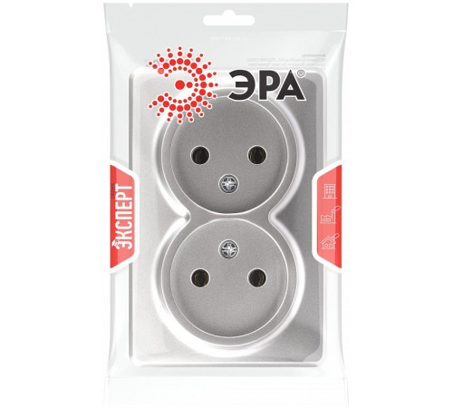 Розетка двойная без заземления Эра Эра Эксперт 11-2202-03