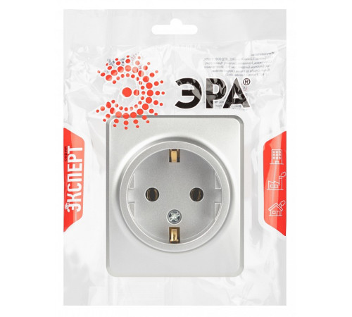 Розетка с заземлением и со шторкой Эра Эра Эксперт 11-2203-03