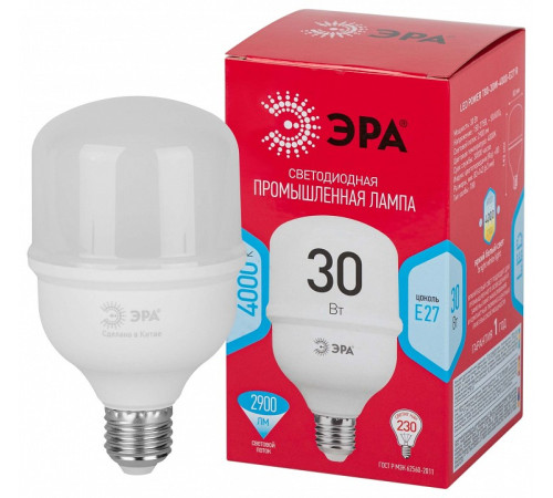 Лампа светодиодная Эра E27 30Вт 4000K LED POWER T80-30W-4000-E27 R