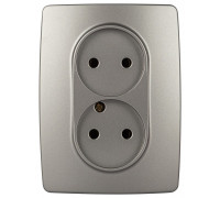 Розетка двойная без заземления Эра Эра 12 12-2107-16