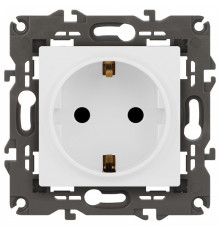 Розетка с заземлением и со шторкой, без рамки Эра Эра Elegance 14-2102-01М