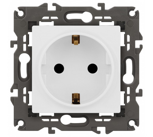 Розетка с заземлением и со шторкой, без рамки Эра Эра Elegance 14-2102-01М