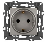 Розетка с заземлением и со шторкой, без рамки Эра Эра Elegance 14-2102-16