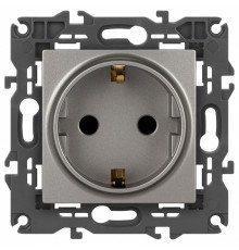 Розетка с заземлением и со шторкой, без рамки Эра Эра Elegance 14-2102-16