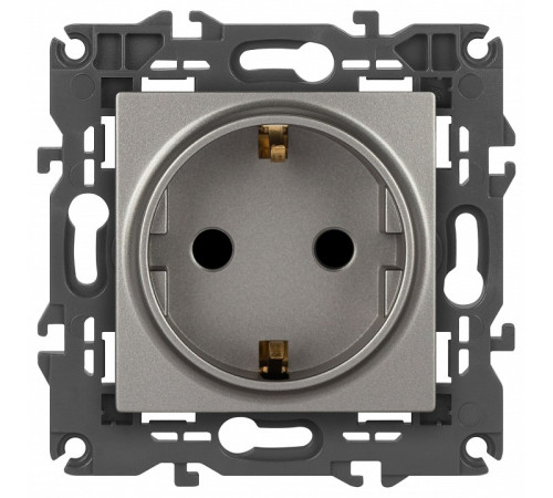 Розетка с заземлением и со шторкой, без рамки Эра Эра Elegance 14-2102-16