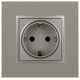 Розетка с заземлением и со шторкой, без рамки Эра Эра Elegance 14-2102-16