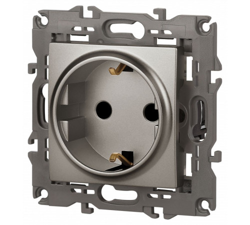 Розетка с заземлением и со шторкой, без рамки Эра Эра Elegance 14-2102-16