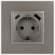 Розетка с заземлением и со шторкой и 2хUSB, без рамки Эра Эра Elegance 14-4108-16