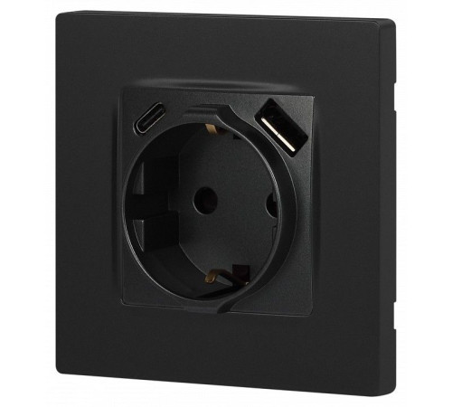 Розетка с заземлением и со шторкой и 2хUSB, без рамки Эра Эра 12 12-4108-12