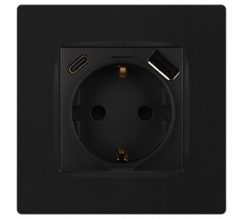 Розетка с заземлением и со шторкой и 2хUSB, без рамки Эра Эра 12 12-4108-05