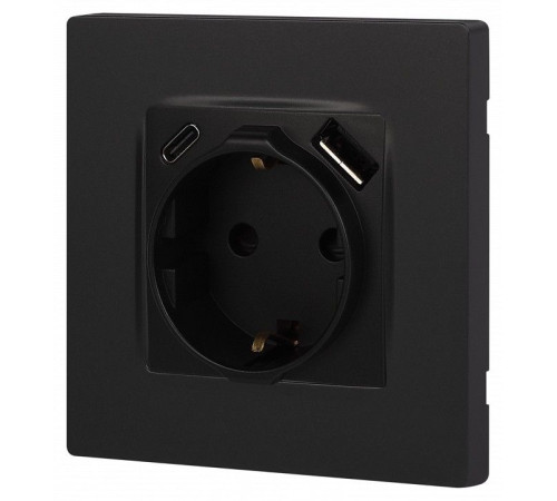 Розетка с заземлением и со шторкой и 2хUSB, без рамки Эра Эра 12 12-4108-05