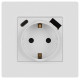 Розетка с заземлением и со шторкой и 2хUSB, без рамки Эра Эра 12 12-4108-01М