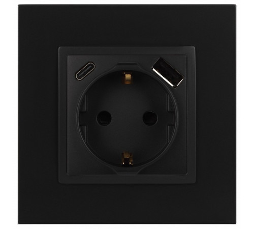 Розетка с заземлением и со шторкой и 2хUSB, без рамки Эра Эра Elegance 14-4108-05