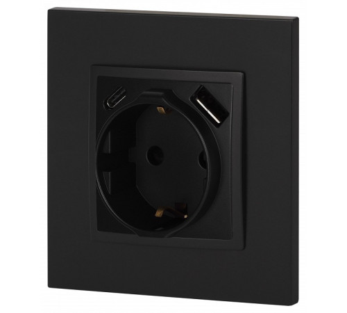 Розетка с заземлением и со шторкой и 2хUSB, без рамки Эра Эра Elegance 14-4108-05