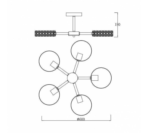 Люстра на штанге Escada Banjo 679/5P White