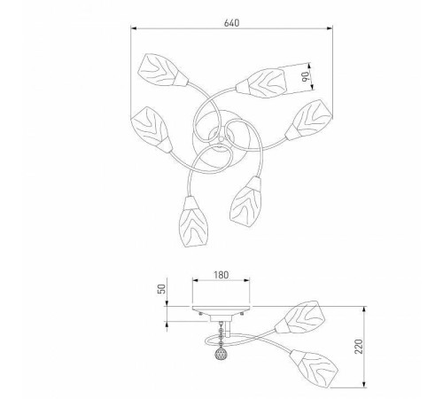 Потолочная люстра Eurosvet Virginia 2275/6 бронза античная