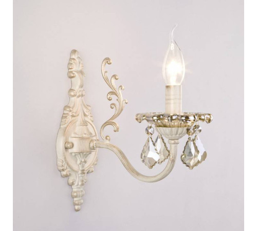 Бра Eurosvet Elisha 3281/1 белый с золотом/тонированный хрусталь Strotskis