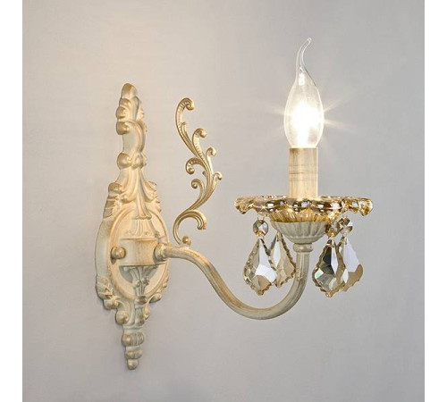 Бра Eurosvet Elisha 3281/1 белый с золотом/тонированный хрусталь Strotskis