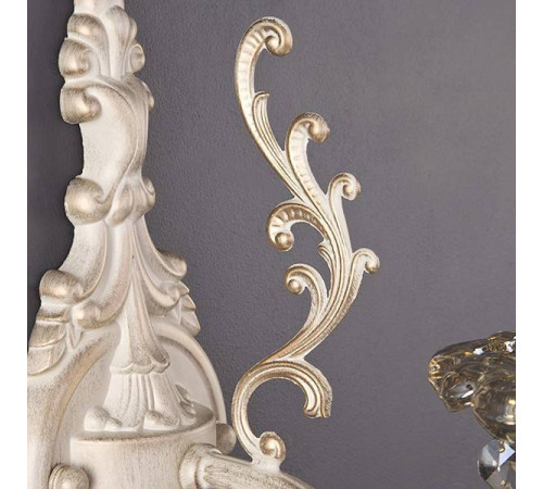 Бра Eurosvet Elisha 3281/1 белый с золотом/тонированный хрусталь Strotskis