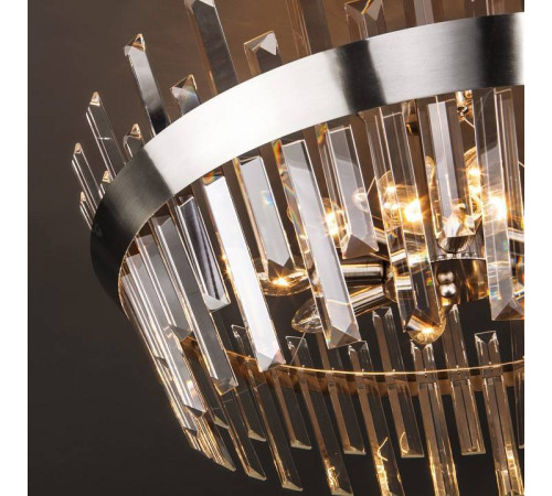 Светильник на штанге TK Lighting Steccato 10111/8 сатин-никель / прозрачный хрусталь Strotskis