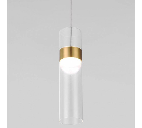Подвесной светильник Eurosvet Lumen 50244/1 LED латунь/прозрачный