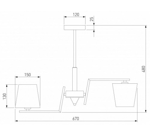 Люстра на штанге Eurosvet Ozark 60149/6 латунь