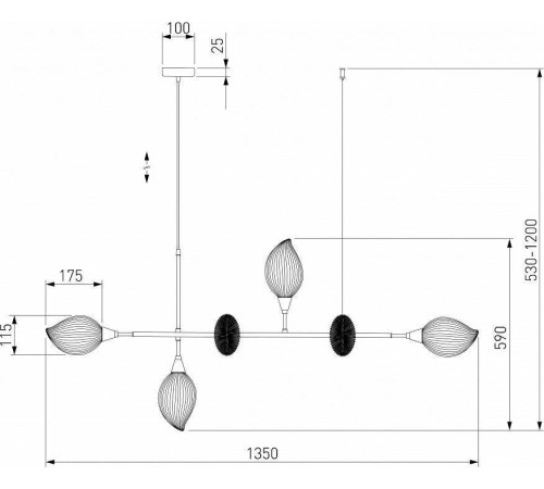 Люстра на штанге Eurosvet Sinki 30188/6 черный